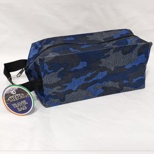 NWT Men's Blue Camo Accessory Travel Bag, Toiletry Bag
